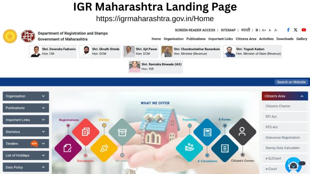 IGR Maharashtra Landing Page