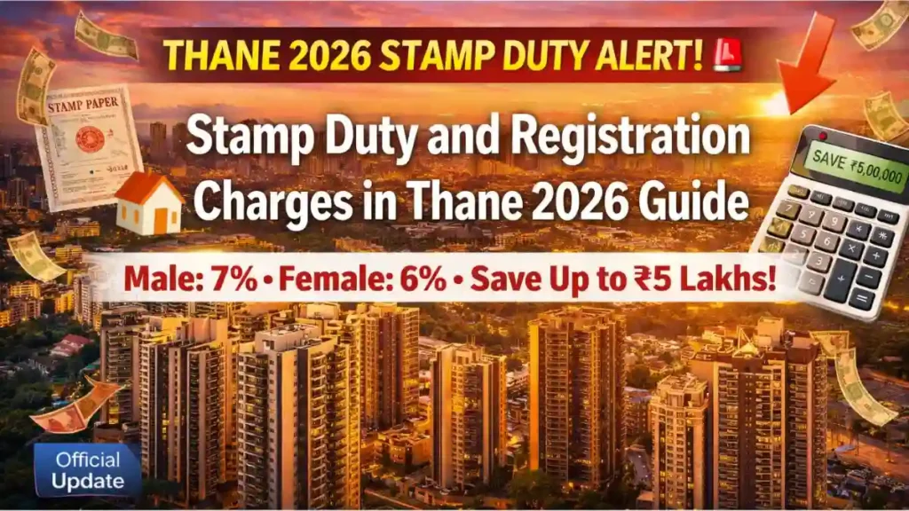 Know stamp duty and registration charges in Thane for flats, plots & resale properties. Latest rates, calculation & exemptions explained.